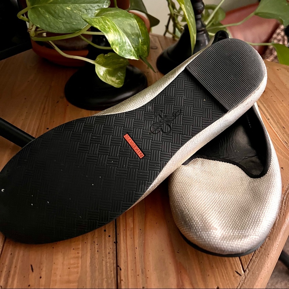 Gold Faux Snakeskin Flats